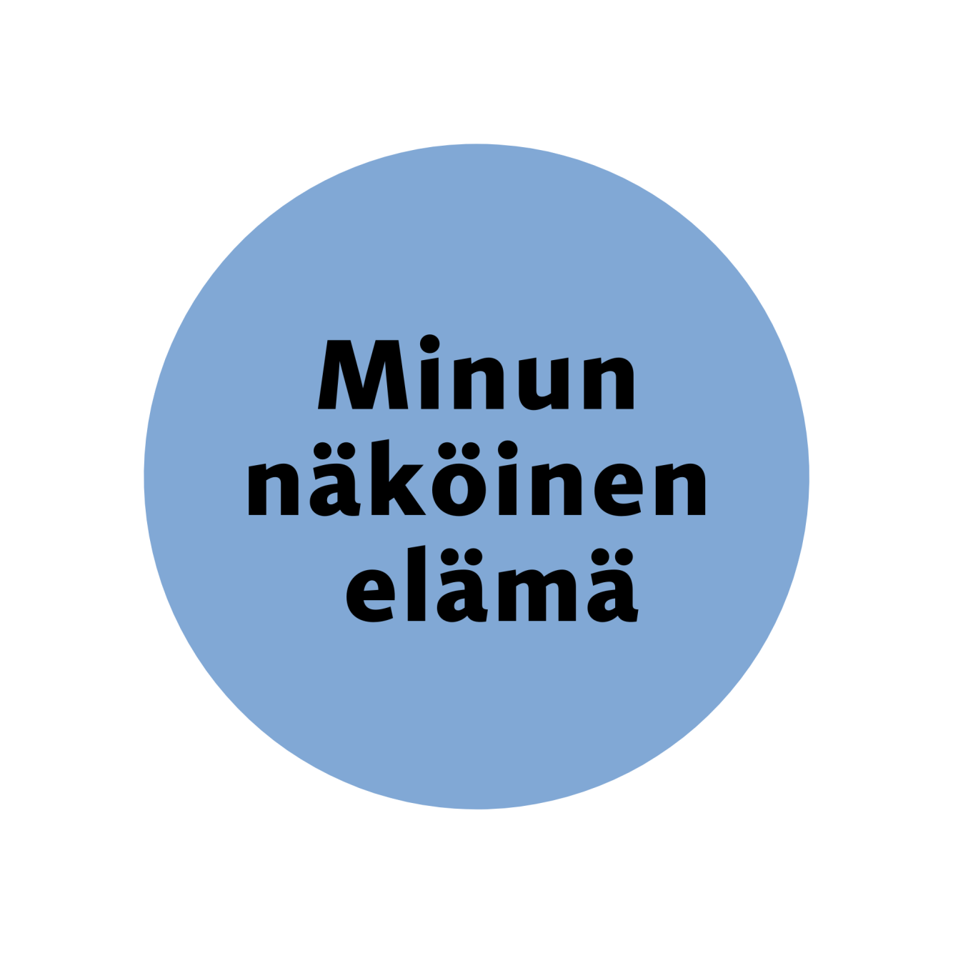 Sinisen pallon keskellä teksti minun näköinen elämä.